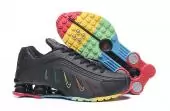 nike shox femme pas cher nouveaux  shw r4 electric embroidery rainbow